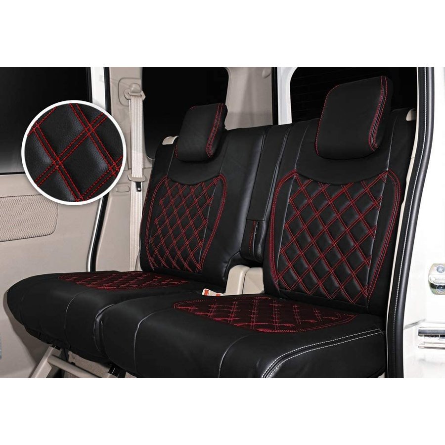 商品情報シートカバー 200系 ハイエース DX 車用フロント リア一台分 キルトタイプ ブラックレザー レッドステッチです。【適合車種】ハイエース/レジアスエース200系 標準 全年式対応 H16?