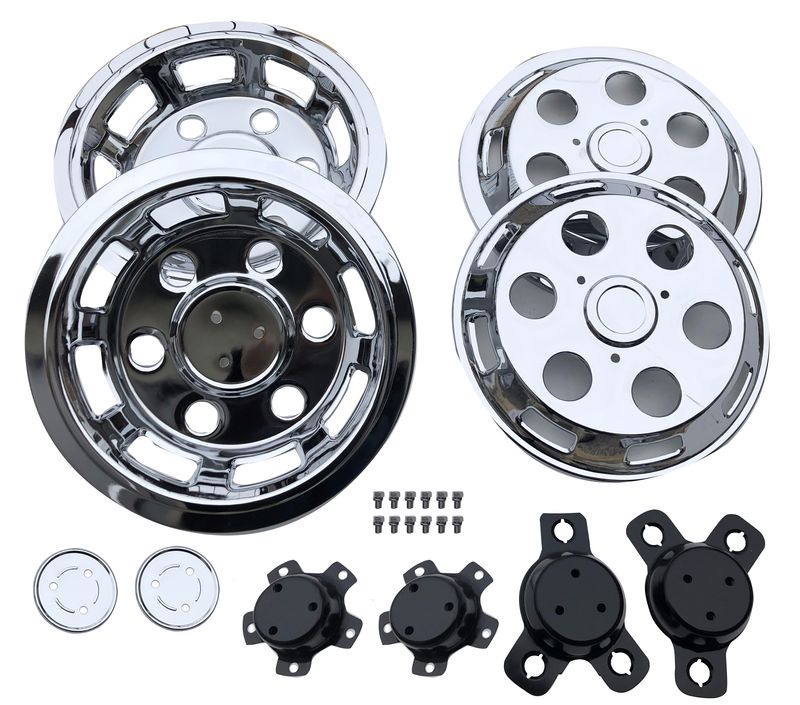 商品情報 適合車種 日野 4t レンジャー 17.5インチ 6穴 用 フロント外径440ｍｍ リア外径443ｍｍ 材質 ステンレス 付属品 ・フロントカバー×2 ・フロントブラケット×2 ・リヤカバー